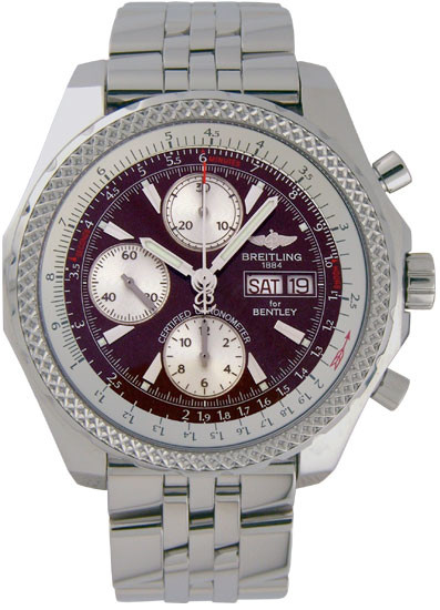 Breitling Bentley GT Chronograph Steel Burgundy Men's Watch A1336212-K506-972A