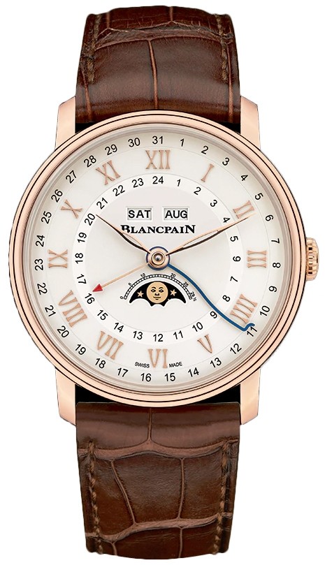 Blancpain Villeret Complete Calender Moonphase Automatic Silver Dial Men's Watch 6676-3642-55b