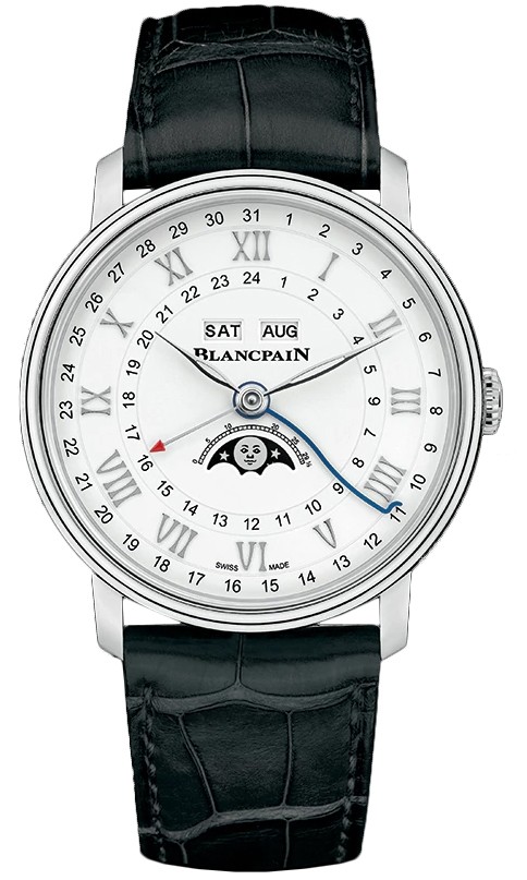 Blancpain Villeret Complete Calender Moonphase Automatic White Dial Men's Watch 6676-1127-55B
