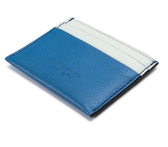 Burberry Accessories WSLG Card Case Supple/Goat Leather Bleu Hydra Colorblock Cardcase 4074982