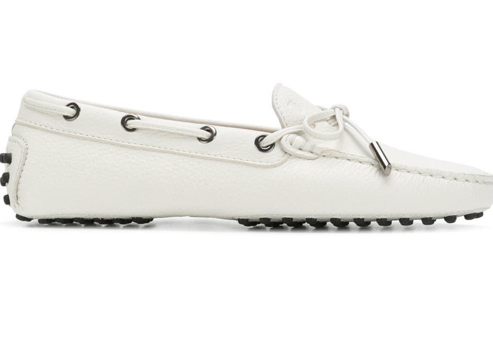 Tod's Ladies White Gommino Driving Shoes In Leather XXW0FW0X710SFPB001