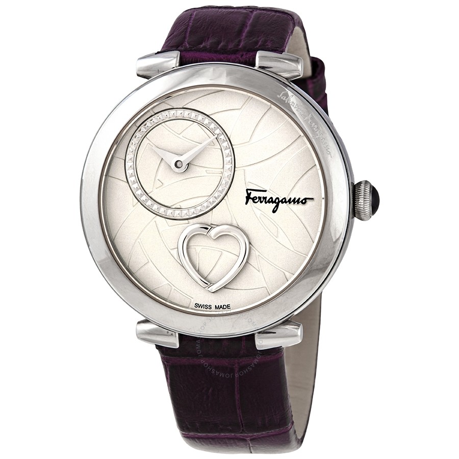 Salvatore Ferragamo Ferragamo Cuore Silver Dial Leather Ladies Watch FE2130016