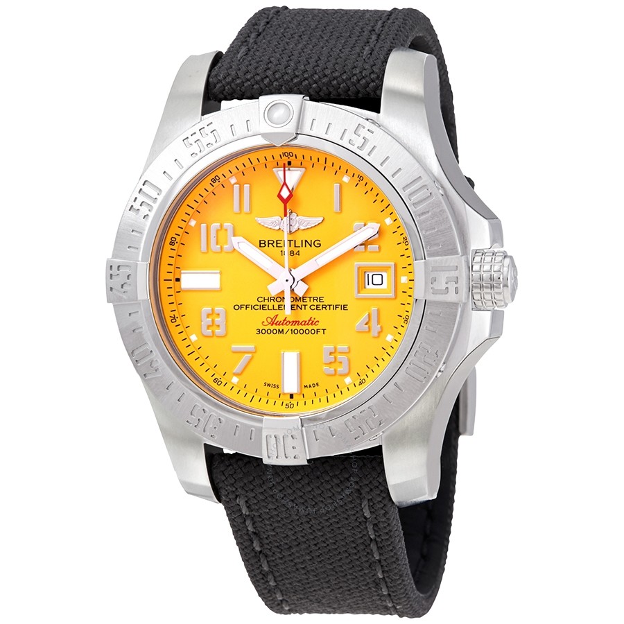 Breitling Avenger II Seawolf Cobra Yellow Dial Automatic Men's Watch A17331101I1W1