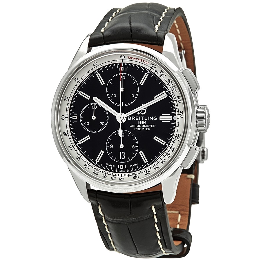 Breitling Premier Chronograph Automatic Chronometer Black Dial Men's Watch A13315351B1P1