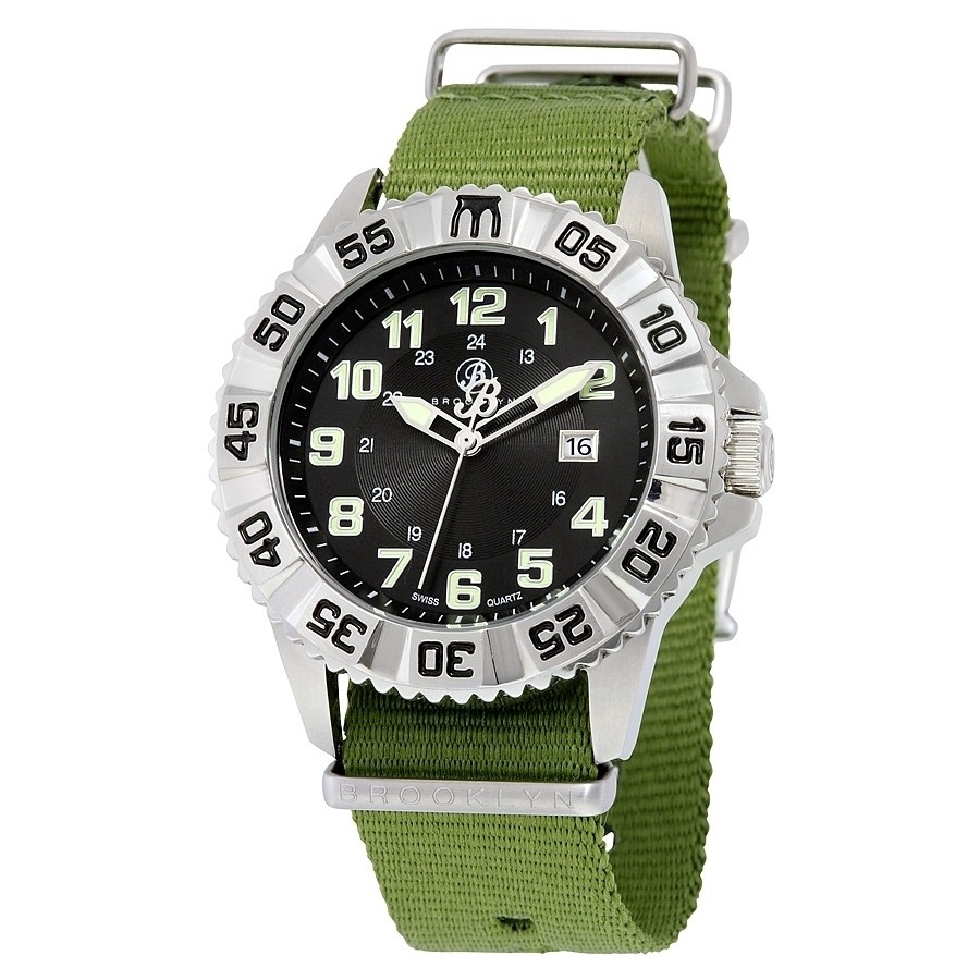 Brooklyn Watch Co. Brooklyn Essex Canvas Army Swiss Quartz Watch 303-M1294