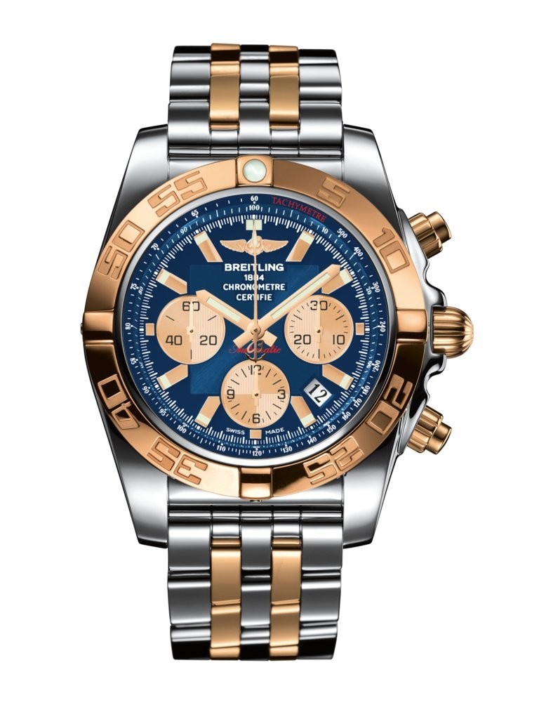 Breitling Chronomat Chronograph Automatic Chronometer Blue Dial Men's Watch CB0110121C1C1