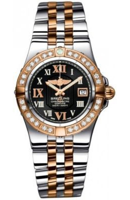 Breitling Galactic 30 Black Dial Steel and 18kt Rose Gold Ladies Watch C71340LA-B952TT