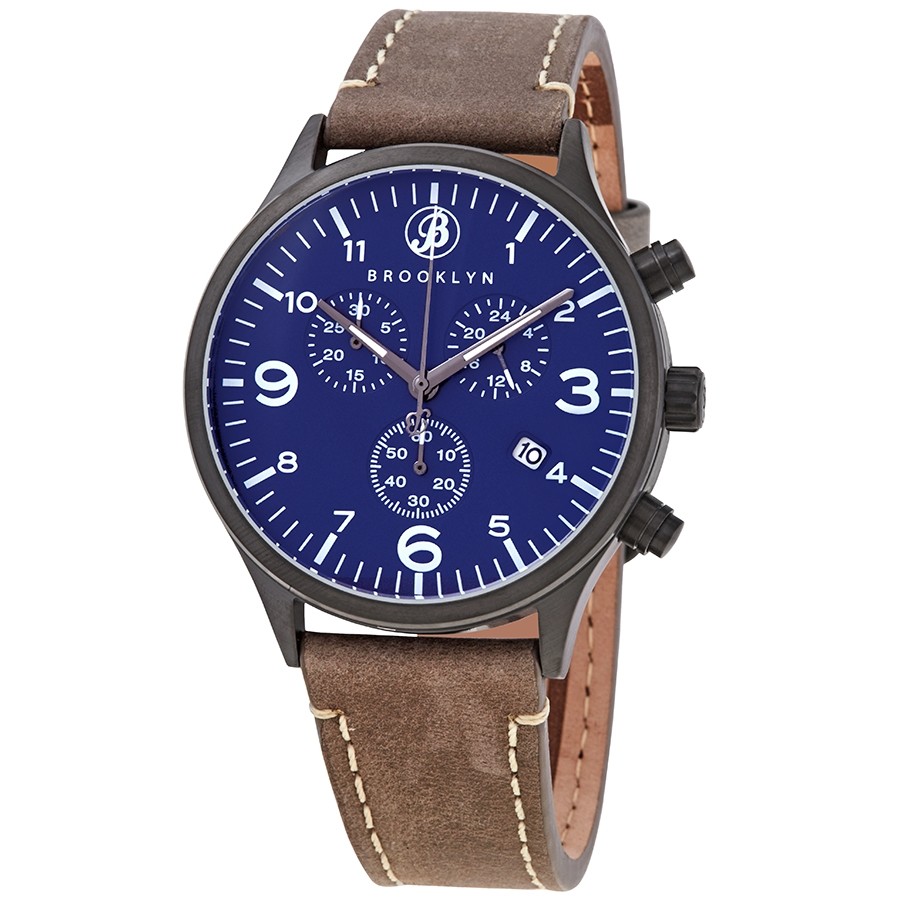 Brooklyn Watch Co. Bedford Brownstone II Quartz Blue Dial Men's Watch 307-BLU-5