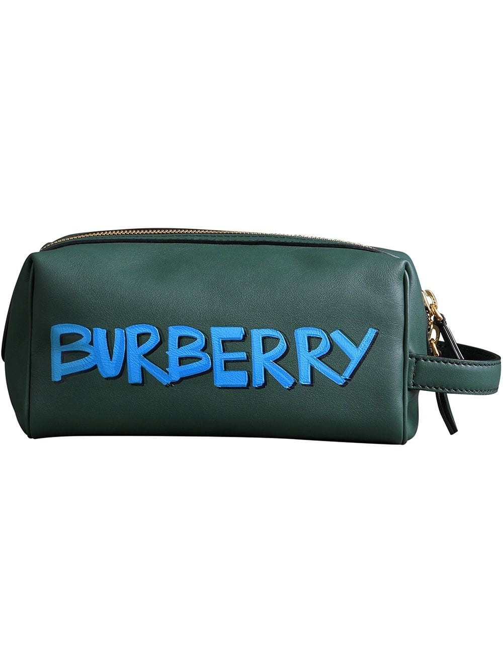 Burberry Men's Graffiti Print Leather Pouch in Green 4077156