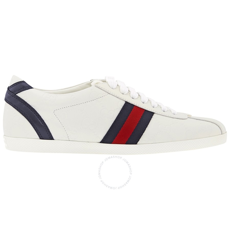 Gucci Ladies Bambi Low-Top White Leather Sneaker 408496 AXWL0 9064