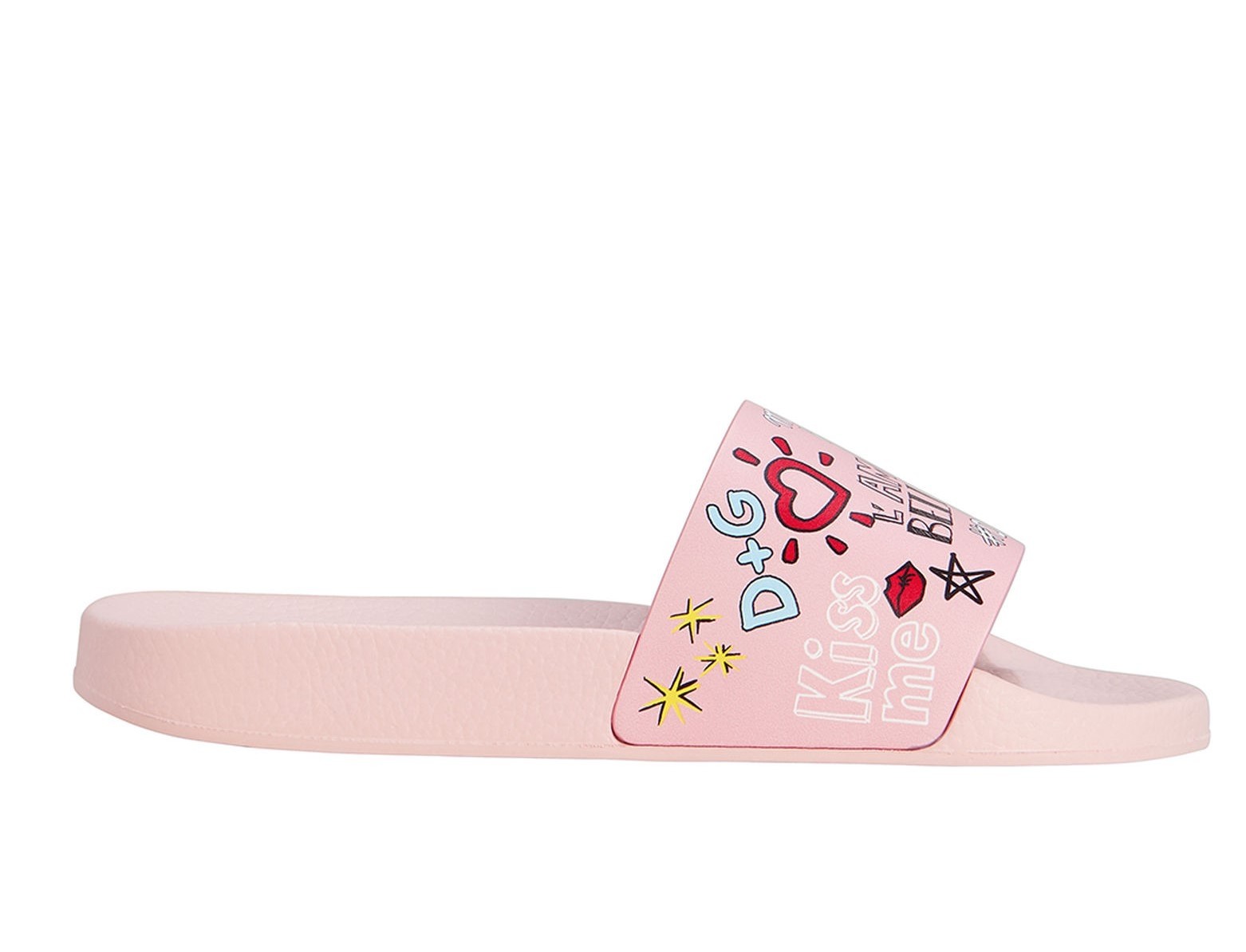 Dolce and Gabbana Dolce & Gabbana Ladies Slipper in Soft Pink and Beach Graffiti CW0047 AU602 HEP52