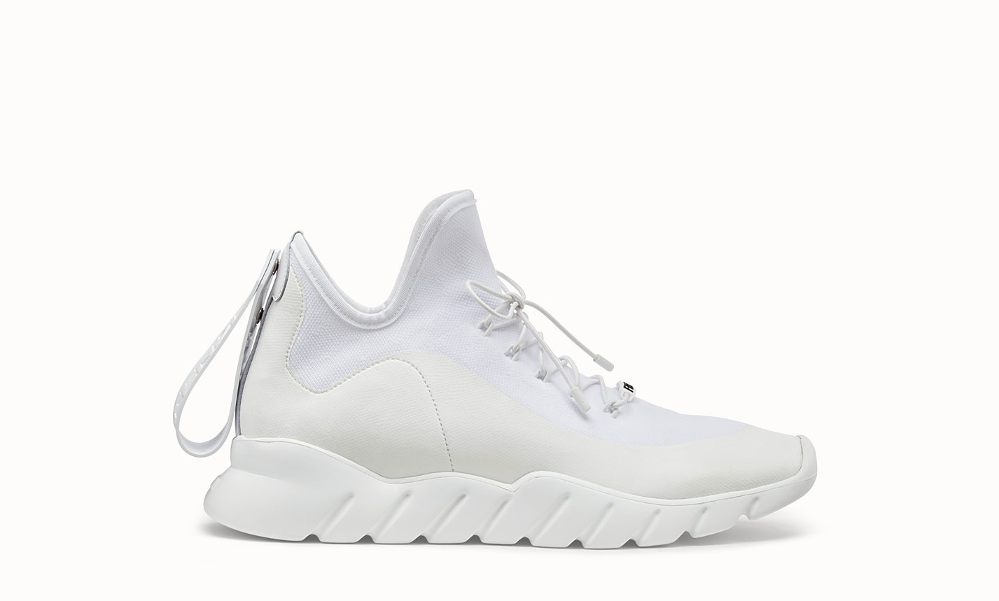Fendi Men's Italian Luxury Shoes Sneaker Show White Fd Runway Elastic Sneaker 7E1089-4ST-F12XX
