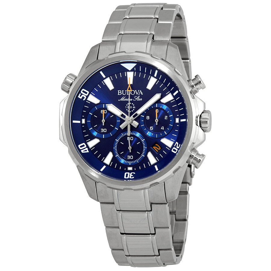 Bulova Marine Star Chronograph Blue Dial Men's Watch 96B256