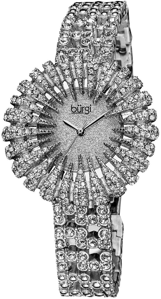 Burgi Sparkling Dial Silver-tone Ladies Watch BUR054SS