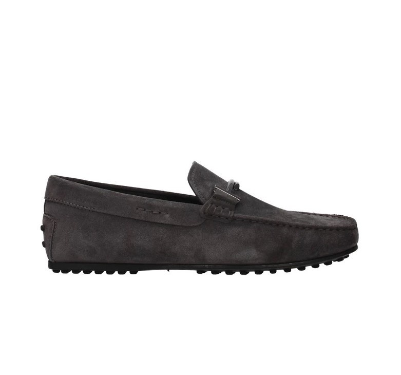 Tod's Men's Shoes Metallic Soft Dark Grey Doppia T City Gommino XXM0LR0Q700RE0B408 Grey
