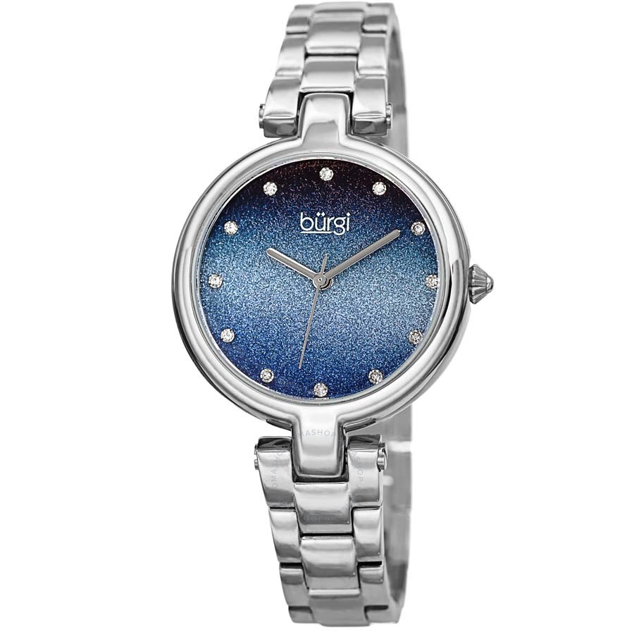 Burgi Ladies Glitter Ombre Swarovski Crystal Dial Bracelet Watch BUR226SSBU