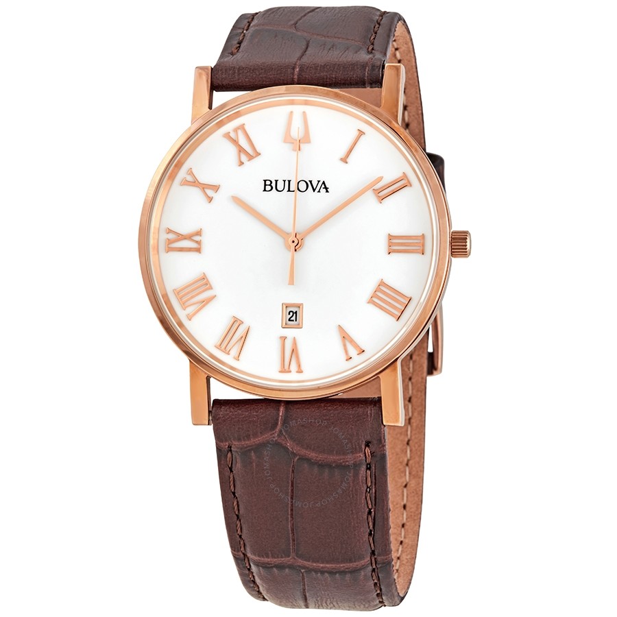 Bulova American Clipper Quartz White Dial Men's Watch 97B184