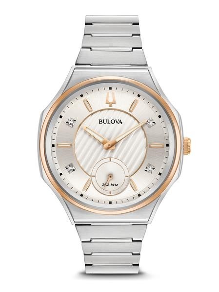 Bulova CURV Quartz Diamond Silver Dial Ladies Watch 98P182