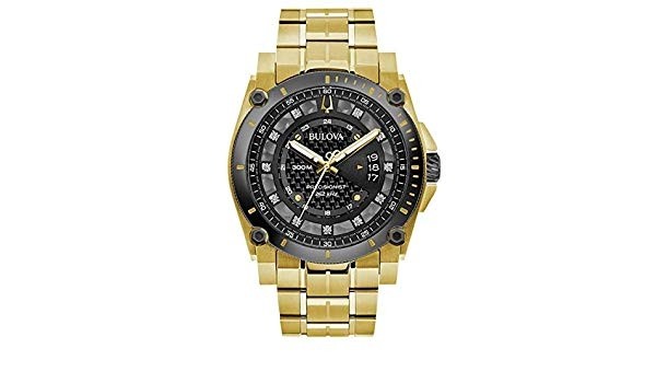 Bulova Precisionist Quartz Diamond Black Dial Men's Watch 98D156