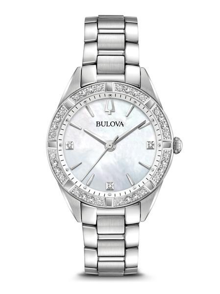 Bulova Quartz Diamond Mother of Pearl Dial Ladies Watch 96R228