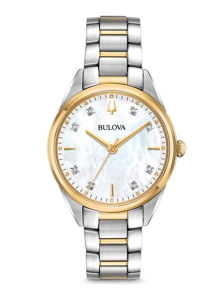 Bulova Sutton Quartz Diamond Mother of Pearl Dial Ladies Watch 98P184