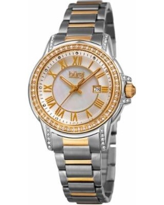 Burgi Mother Of Pearl Dial Ladies Two Tone Watch BUR168TTG