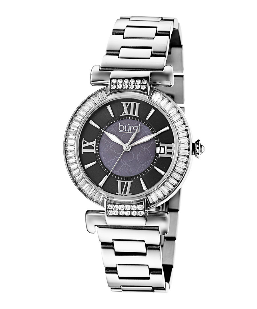 Burgi Black Dial Stainless Steel Bracelet Ladies Watch BUR082SS