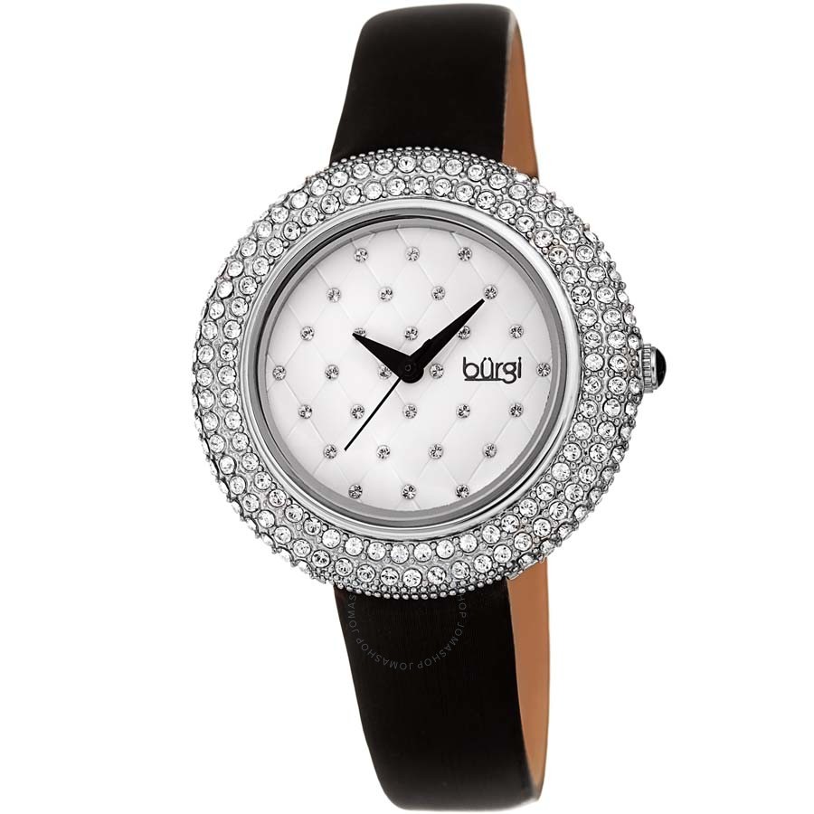 Burgi Ladies Argyle Dial Swarovski Crystal Glamor Strap Watch BUR207SSBK