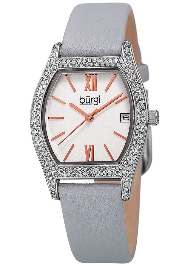 Burgi Quartz White Dial Ladies Watch BUR166GY