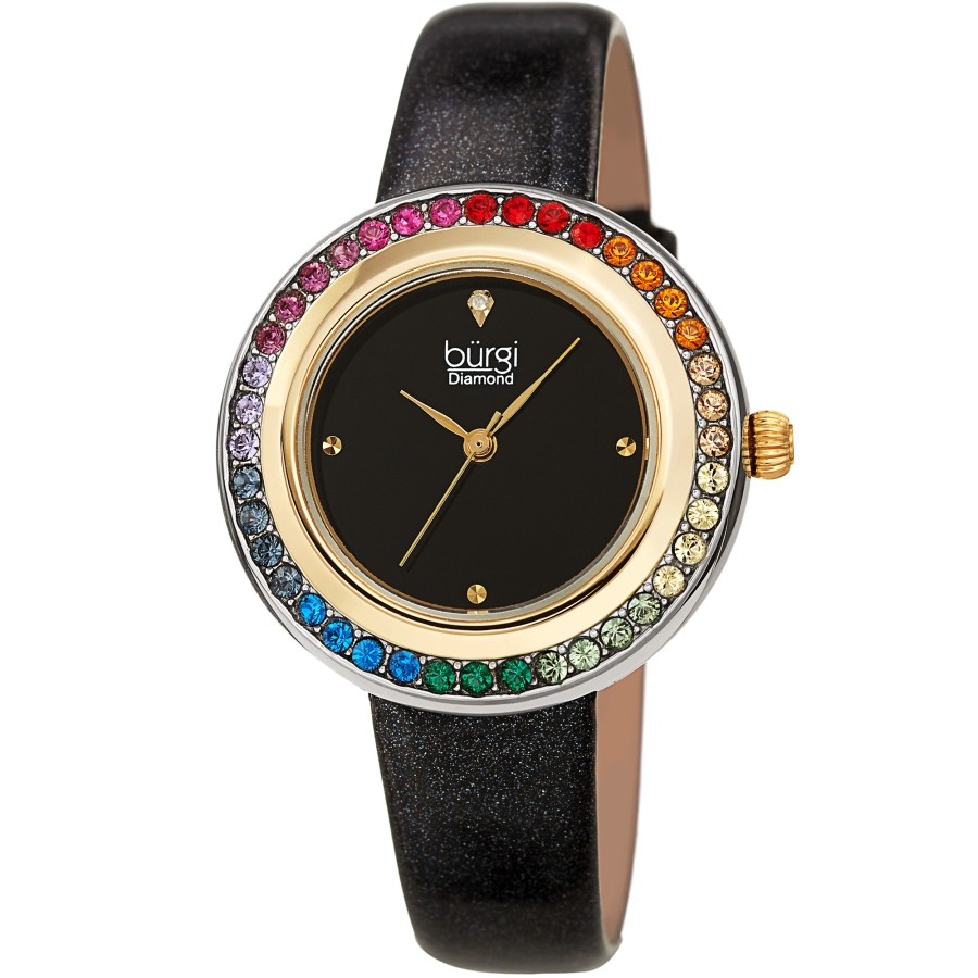 Burgi Quartz Diamond Black Dial Ladies Watch BUR265BK