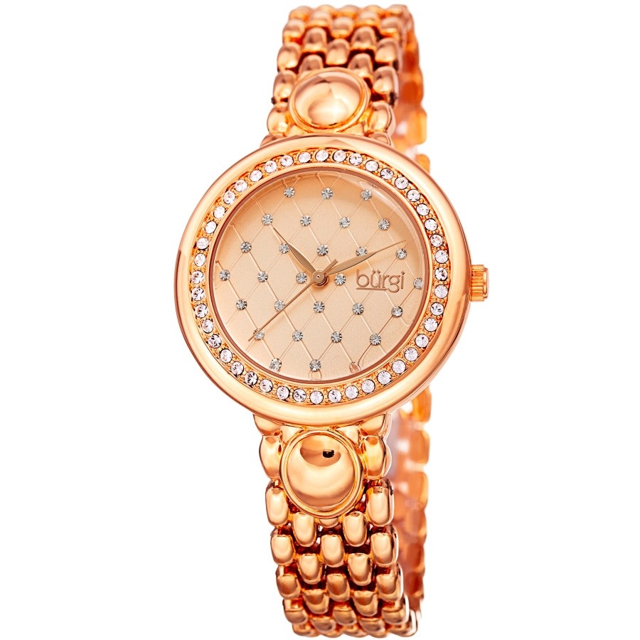 Burgi Quartz Rose Gold Dial Ladies Watch BUR170RG