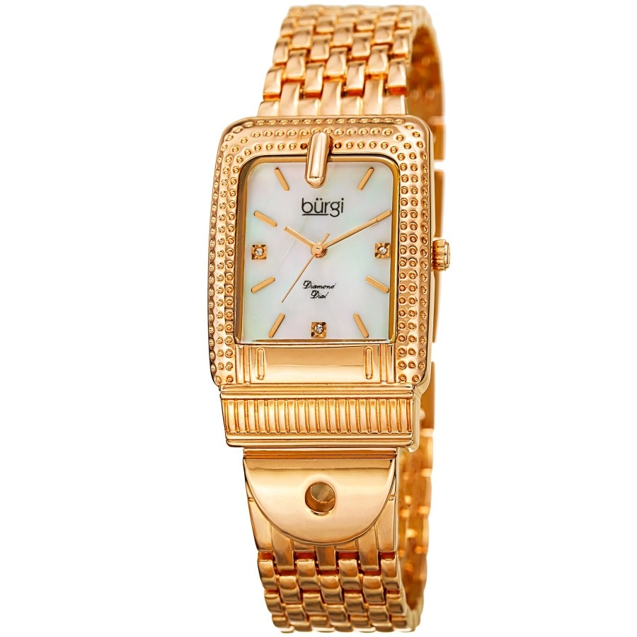 Burgi Quartz White Dial Ladies Watch BUR171YG