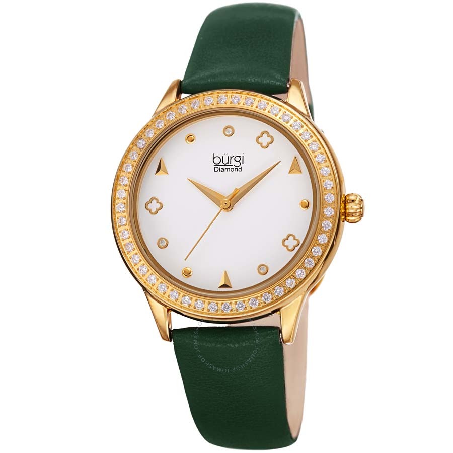 Burgi Diamond White Dial Ladies Watch BUR221GN