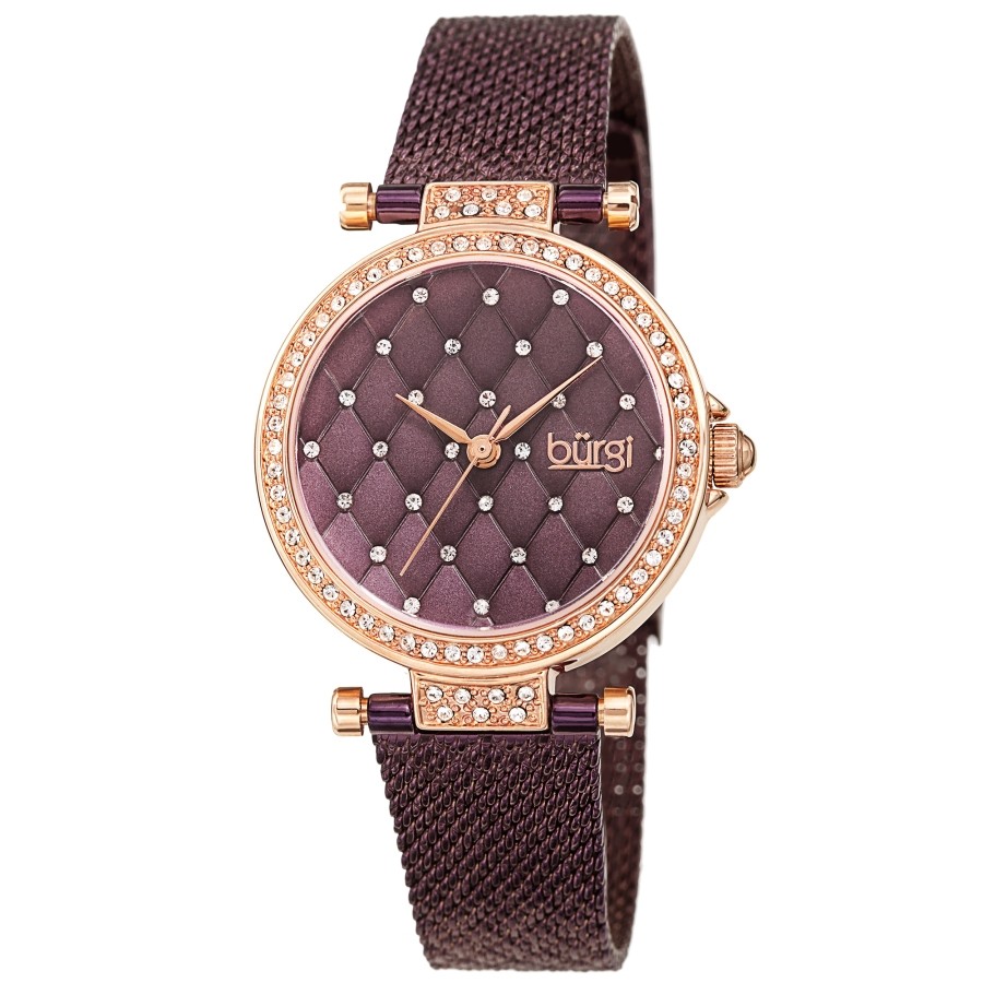 Burgi Quartz Purple Dial Ladies Watch BUR263PU