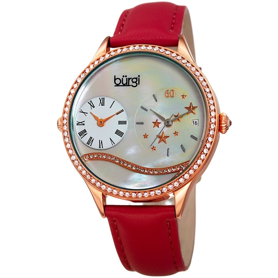 Burgi Quartz White Dial Ladies Watch BUR184RD