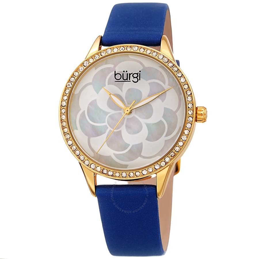 Burgi White Mother of Pearl Dial Ladies Watch BUR203BU