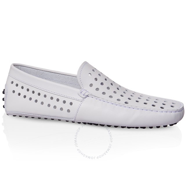 Tod's Men's White Gommino Driving Shoes XXM0GW0L850BR0B001