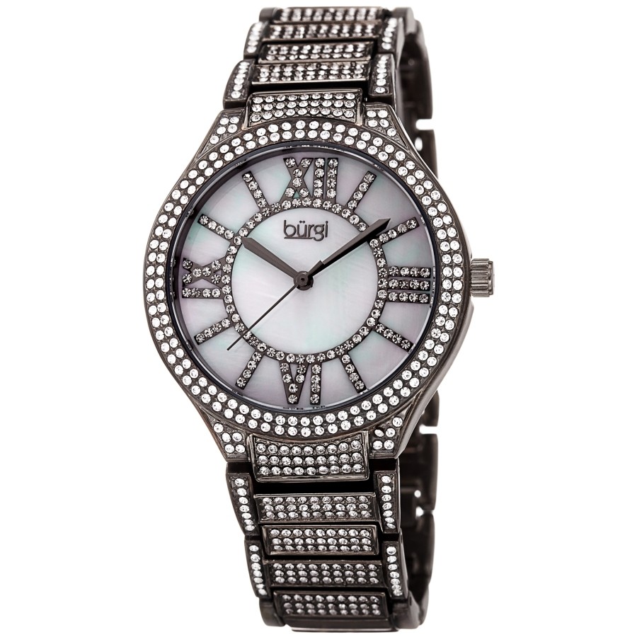 Burgi Quartz White Dial Ladies Watch BUR185GN