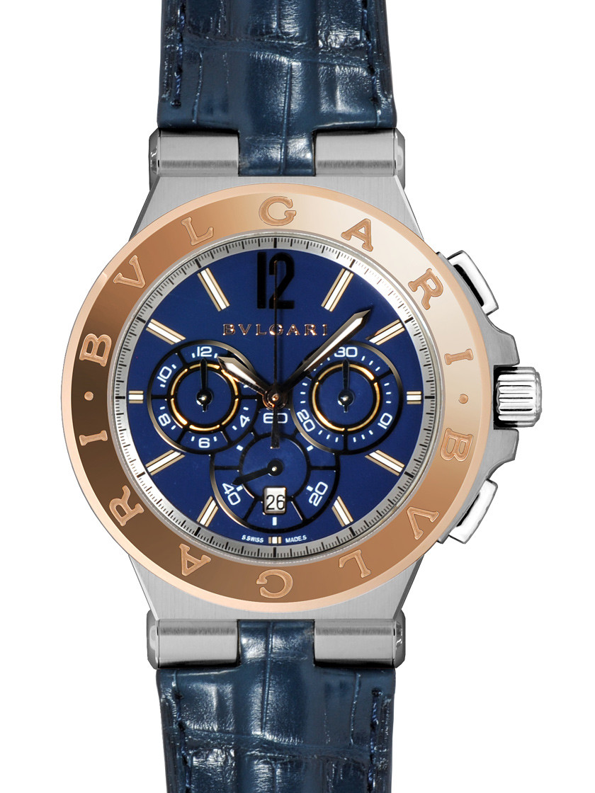 Bvlgari Diagono Blue Dial Chronograph Men's Watch 102181