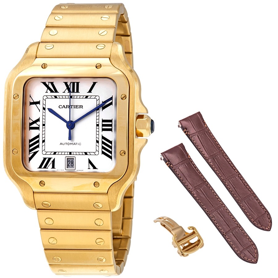 Cartier Santos de  18kt Yellow Gold Men's Large Watch WGSA0009