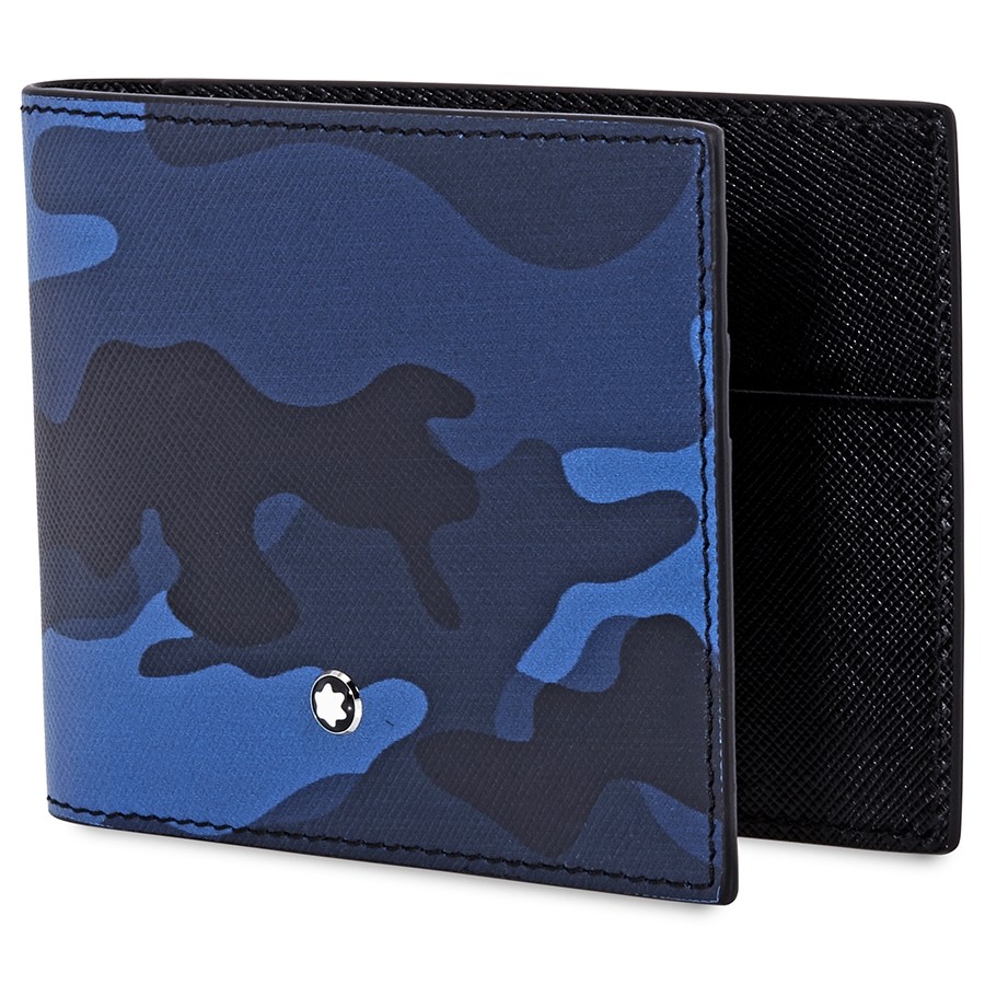 Montblanc Sartorial 4 cc Wallet- Camouflage Blue 118676