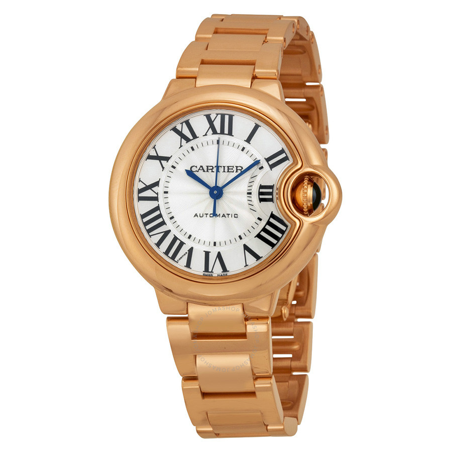 Cartier Ballon Bleu Silver Dial 18kt Rose Gold Ladies Watch W6920096