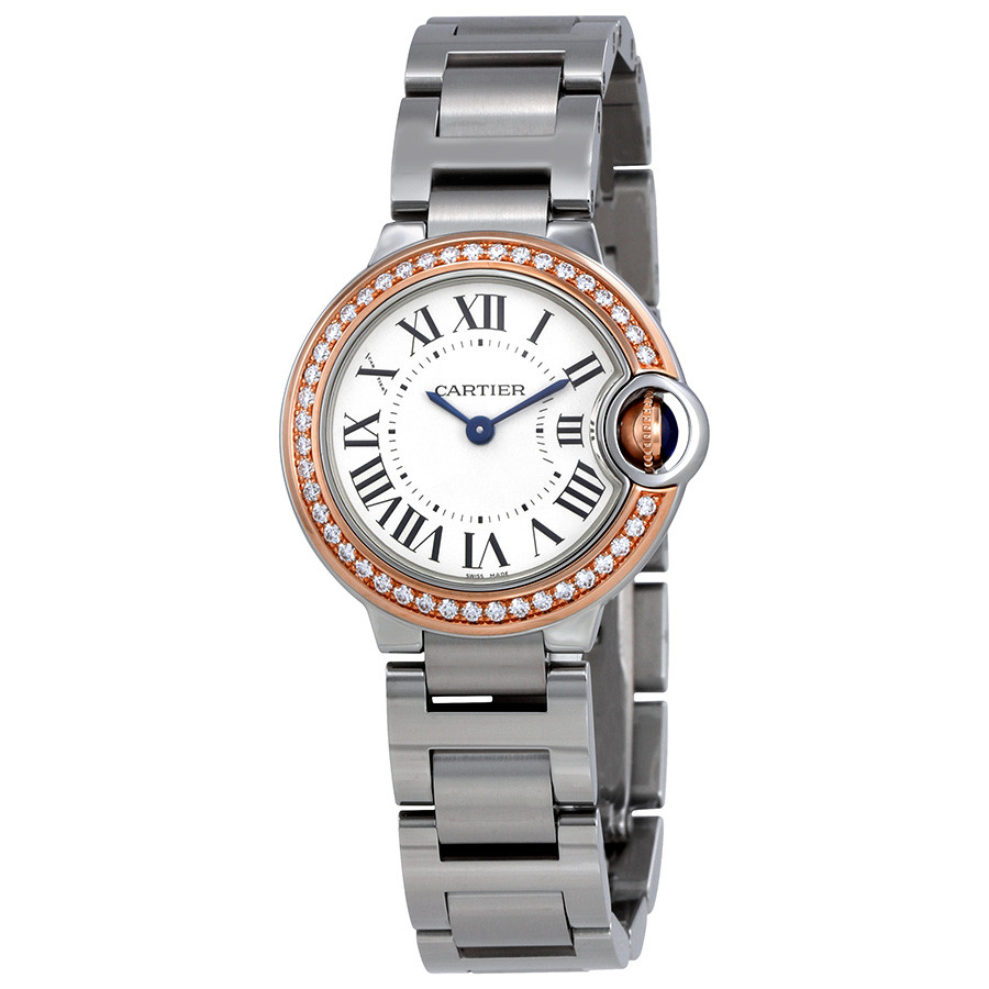 Cartier Ballon Bleu Silver Dial Stainless Steel Ladies Watch WE902079