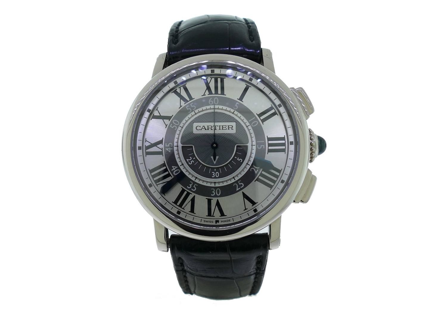 Cartier Rotonde Central Chronograph 18kt White Gold Case Unisex Watch W1556051