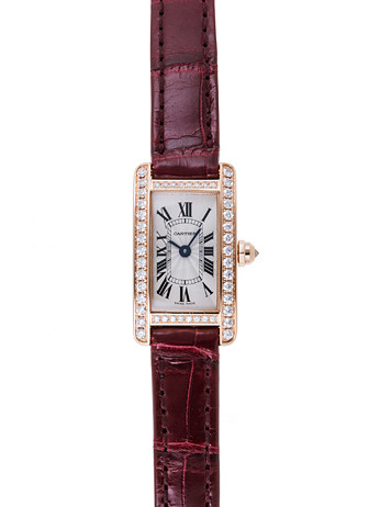 Cartier Tank Americaine Silvered Flinque Dial Ladies Watch WB710014