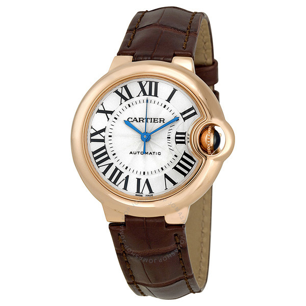 Cartier Ballon Bleu de Cartier Pink Gold Brown Leather Watch W6920069