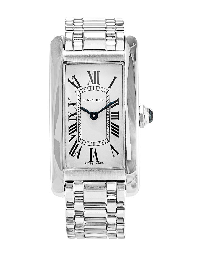 Cartier Tank Americaine 18kt White Gold Ladies Watch W26019L1