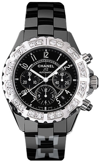 Chanel J12 Black Ceramic Diamond Chronograph Automatic Men's Watch H1178