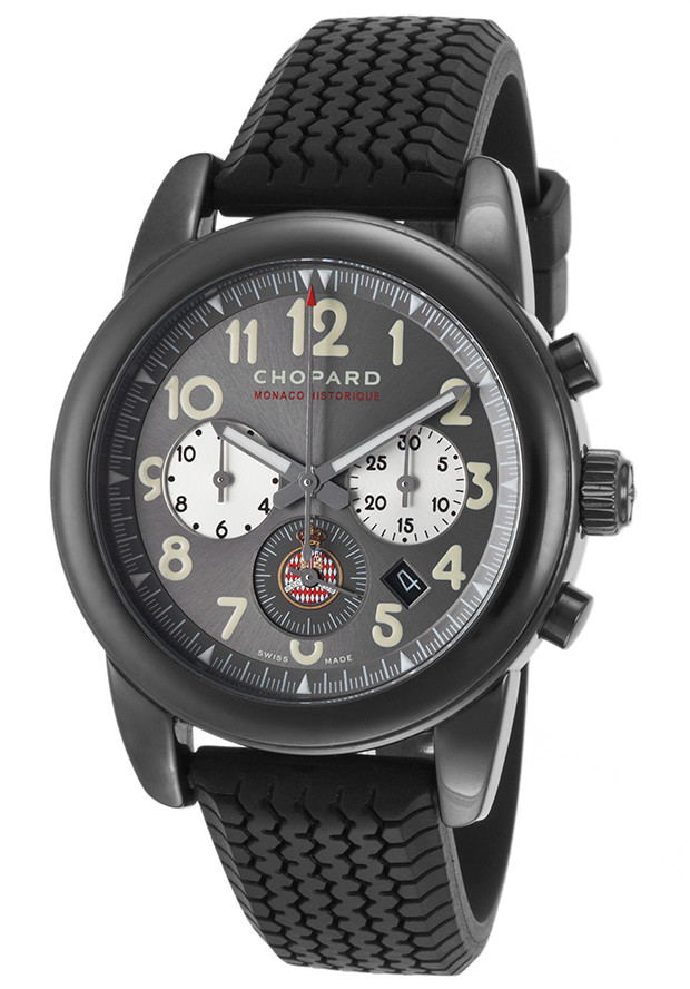 Chopard Grand Prix De Monaco Historique Grey Dial Black Rubber Automatic Men's Sports Watch 168472-3001