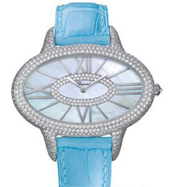 Chopard Classique Mother Of Pearl Dial Blue Leather Ladies Quartz Watch 139131-1001